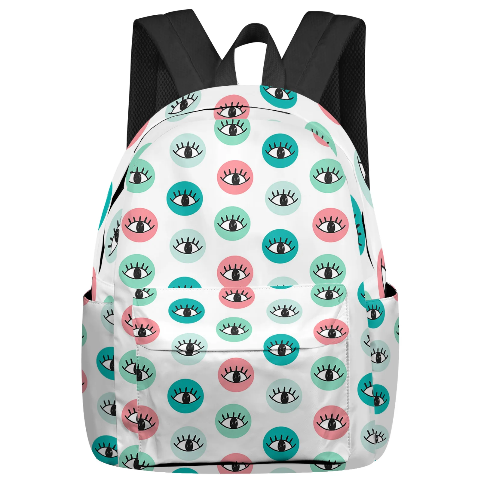 Eyes Eyelashes White Background Backpack Teenagers Student School Bags Laptop Custom Backpack for Men Women Travel Bag