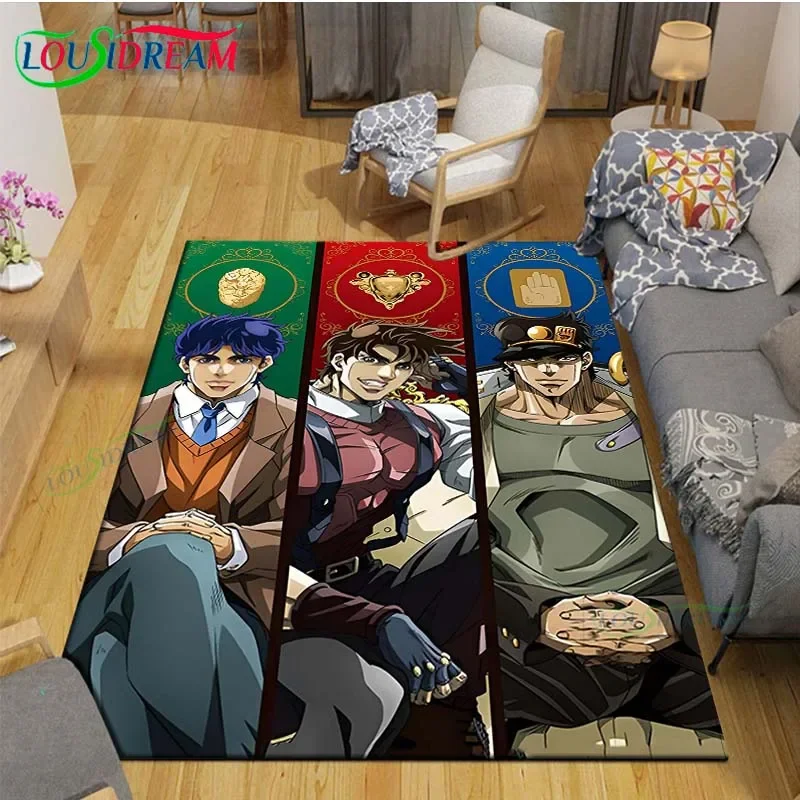 

Classic Cartoon J-JoJo’s Bizarre Adventure Carpets Living Room Anti-Skid Area Rug Kids Bedroom Mats Game Mat Large Carpet Decor