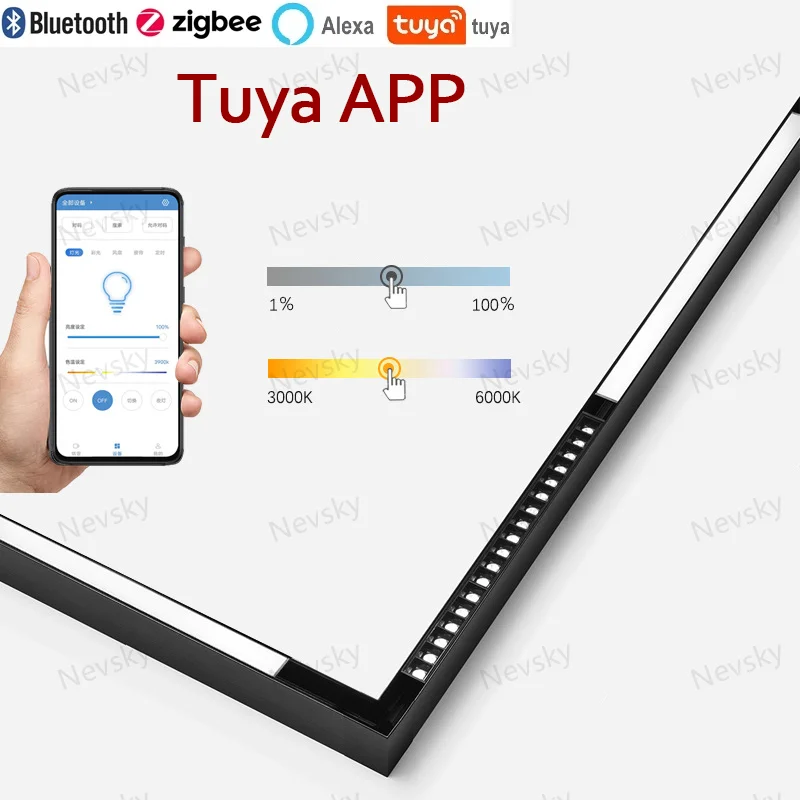 Spot Lumineux LED Intelligent sur Rail, Zigbee, Système Bluetooth, Réglable, Changeable, N4