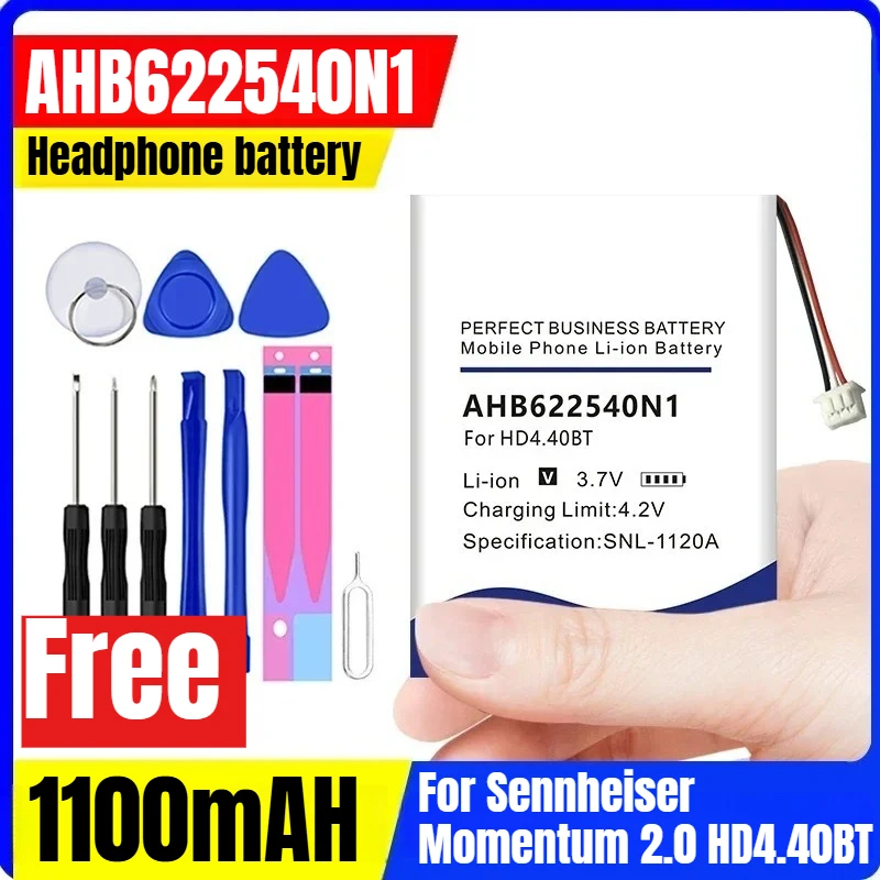 AHB622540N1 Аккумулятор для наушников 3,7 В 1100 мАч для Sennheiser Momentum 2.0 HD4.40BT