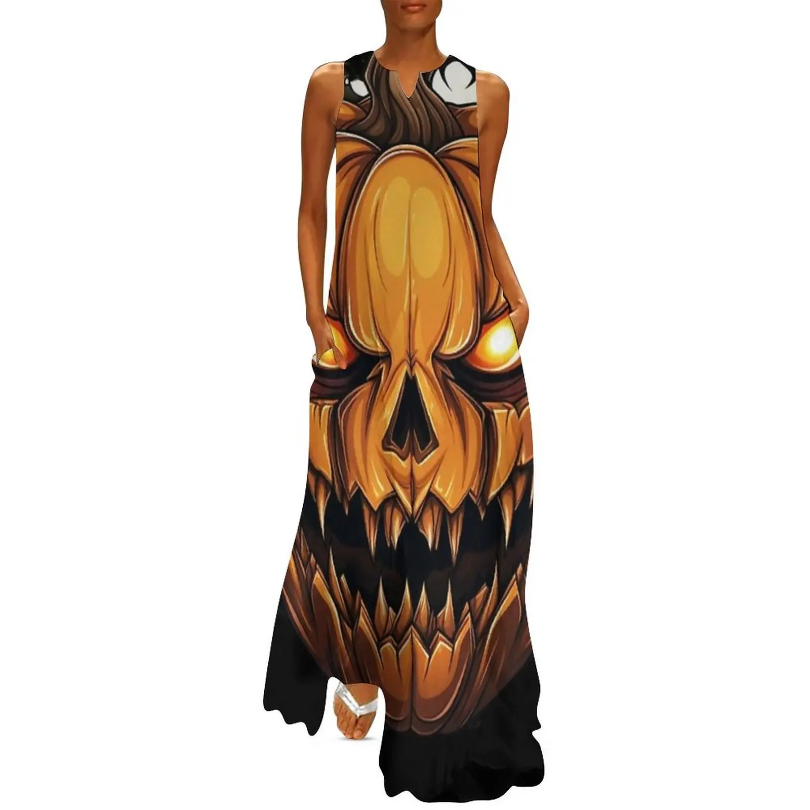 

A Holloween Haunting Pumpkin Long Dress birthday dress for women luxury 2025 dress for women women clothes