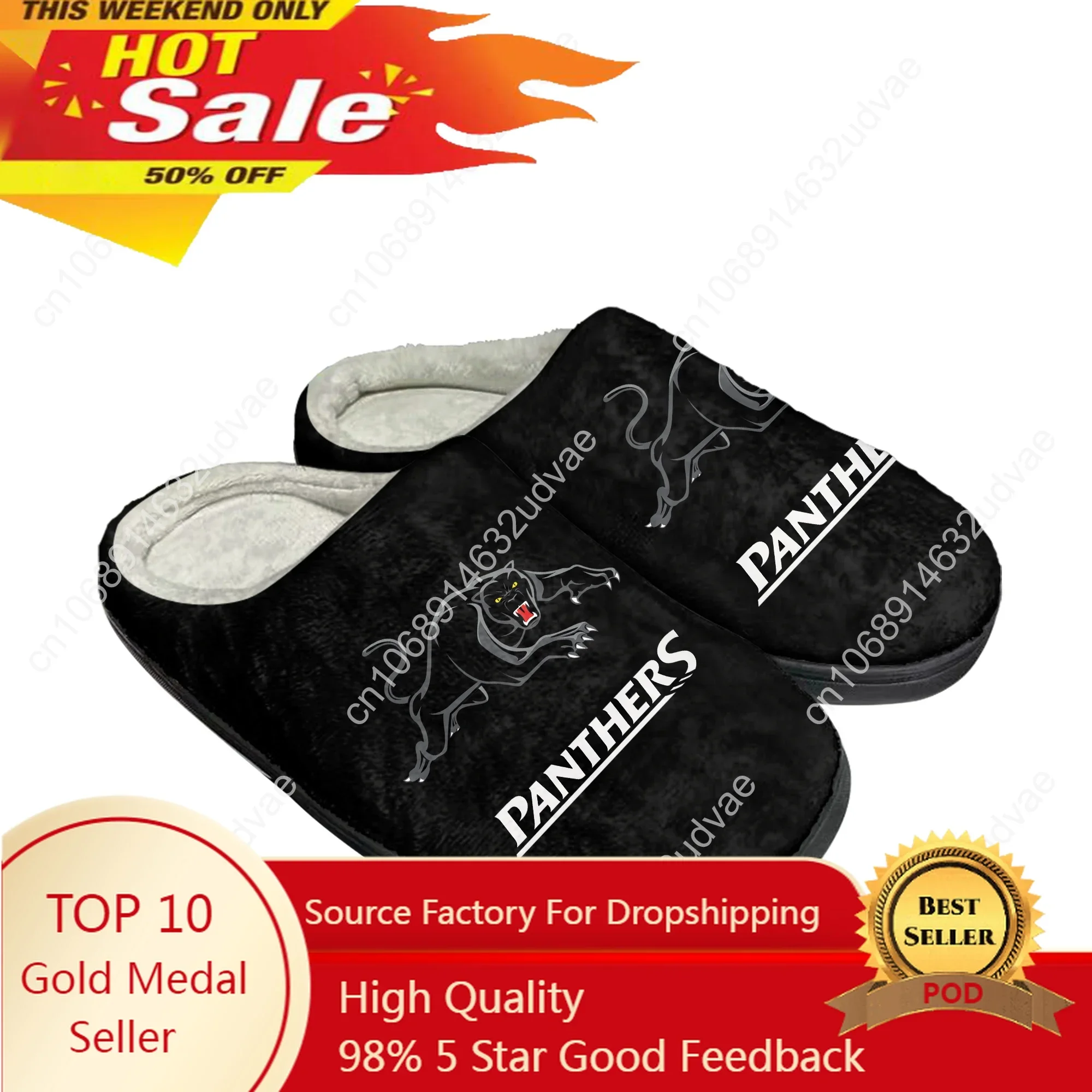 

Penrith Panthers Australian Rugby Home Cotton Slippers Plush Bedroom Mens Womens Casual Keep Warm Shoes Thermal Indoorr DIY Shoe