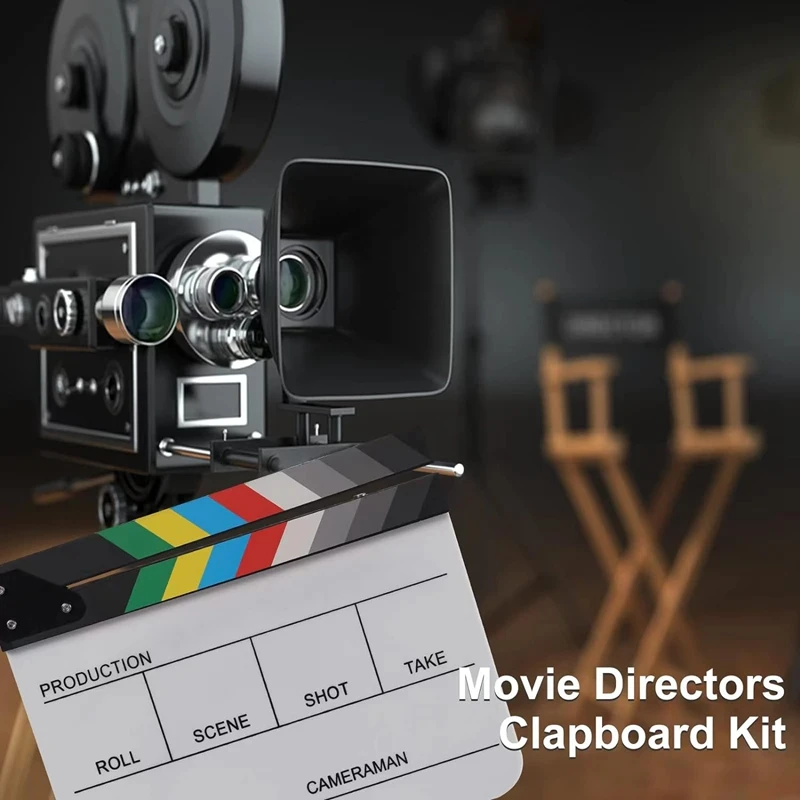 Acrylic Clapboard Dry Erase For TV Film Movie Director Cut Action Scene Clapboard With Marker Pen Eraser Easy Install