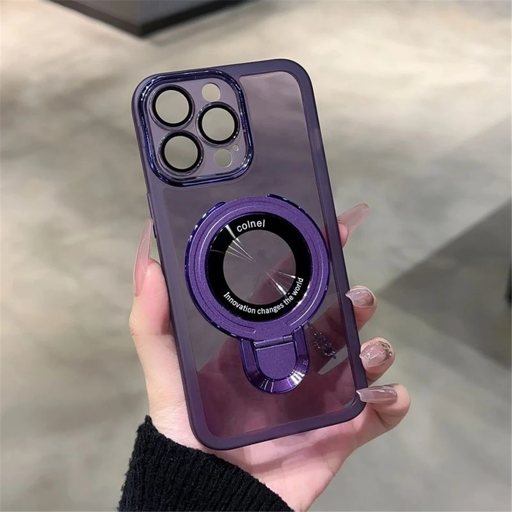 Ring Stand Magnetic Phone Case For Infinix Hot 50 Pro 50i 50 Pro Plus 40 Pro 40i 30i Transparent Protective Soft Silicone Cover