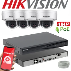 Mutil language Hikvision 4ch POE nvr kit with DS-2CD1143G0-I 4Mpx PoE IP camera with motion detection