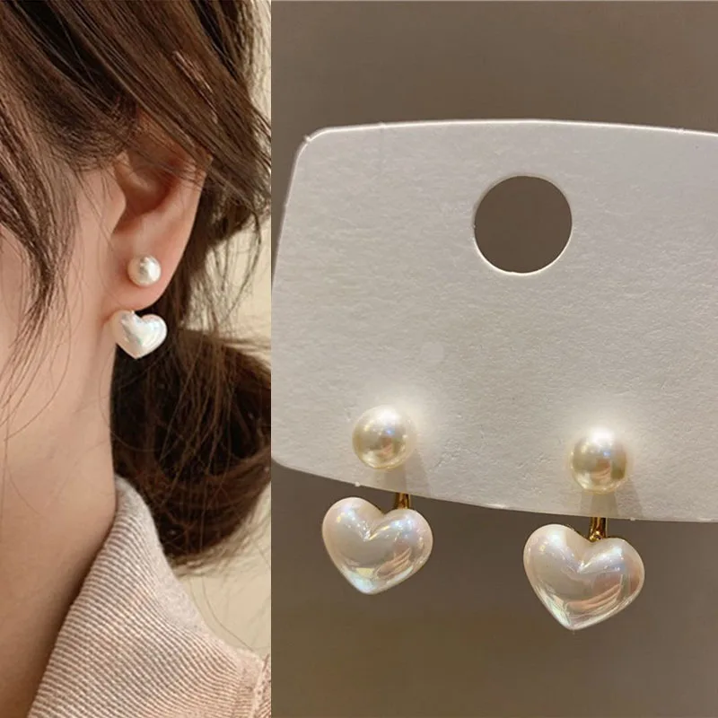 925 Silver Needle Korean Fashion Pear Earrings For Women Jewelry 2025 Trending New Luxury Women's Heart Stud Earrings z40