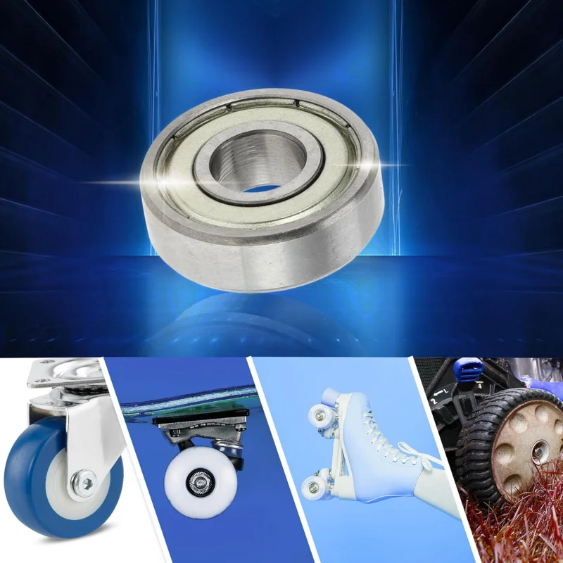 6000ZZ Deep Groove Ball Bearings P5 10x26x8mm Lubricated Bearing Double Metal Seal Silver Tone Scooter  - Pack of 8