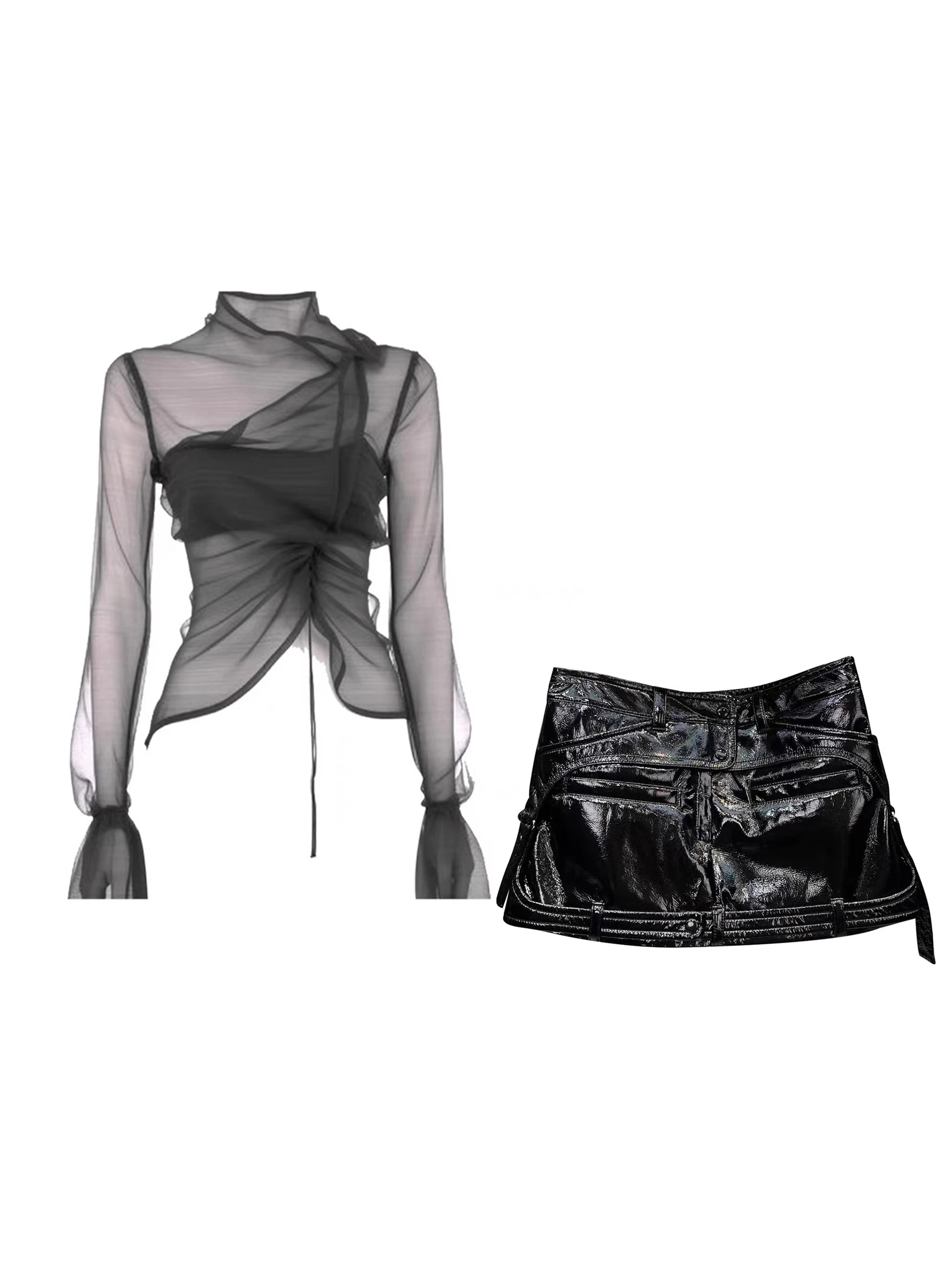 Bla Me Long Sve irt تنورة نسائية عالية الخصر مكونة من قطعتين قابلة للتنفس للتنقل Sle خريف جديد... #4