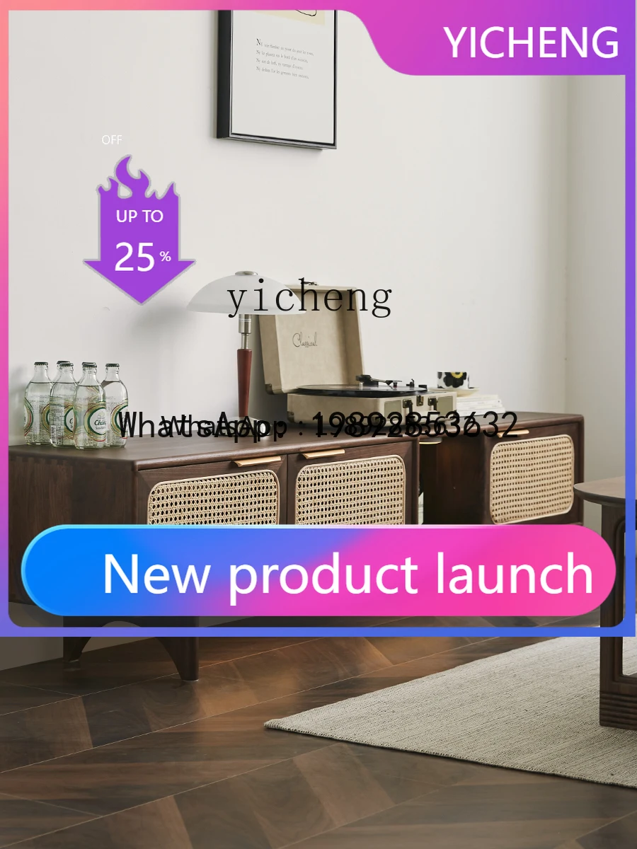 

LYY TV cabinet Nordic solid wood living room audio-visual cabinet medieval style furniture home accessories