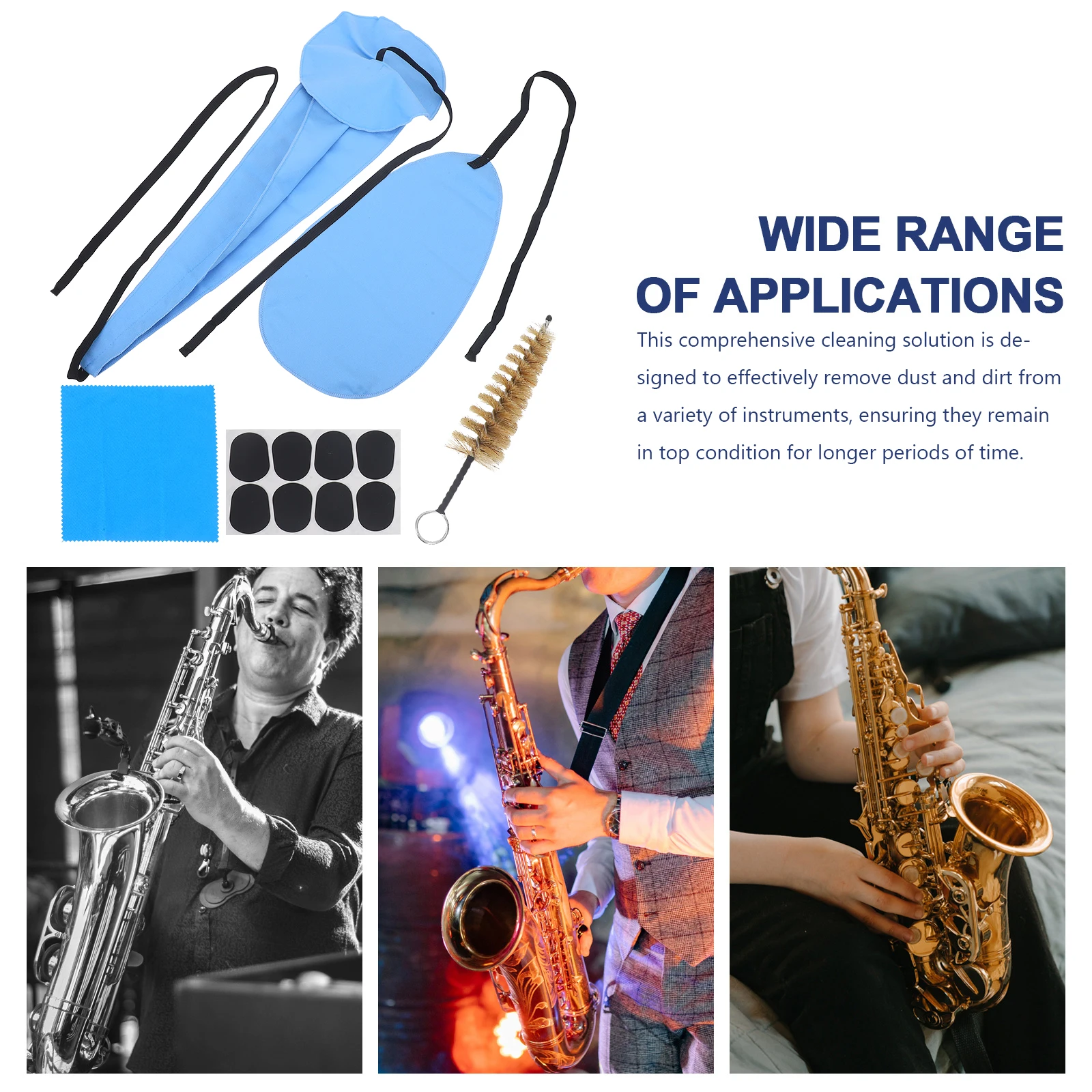 

Sax Cleaning Tools Saxophone Cloth Set Swab Alto Kit Tenor Fabric Wind Instrument Kits