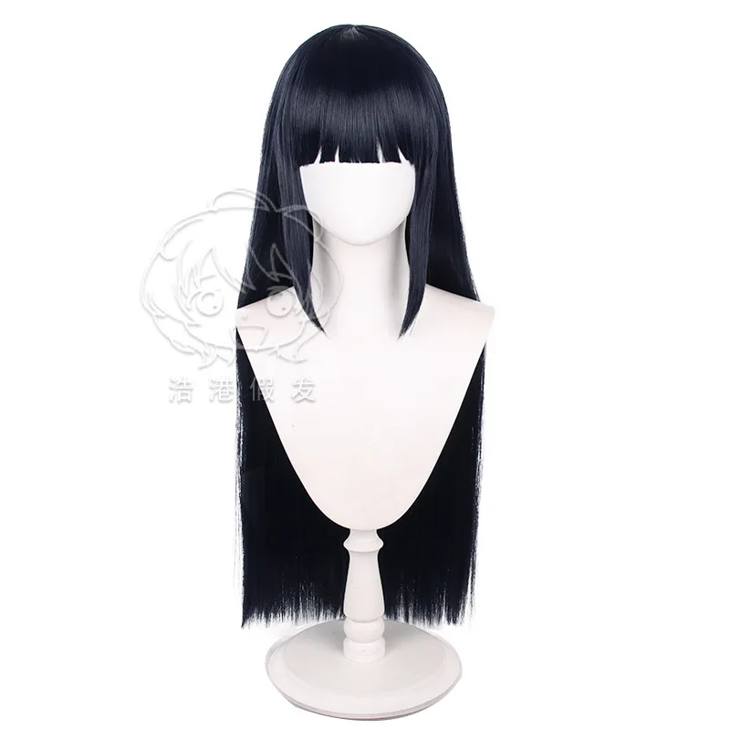 Anime hyuga hinata peruca cosplay 80cm longo resistente ao calor feminino cabelo sintético traje de halloween role play festa perucas