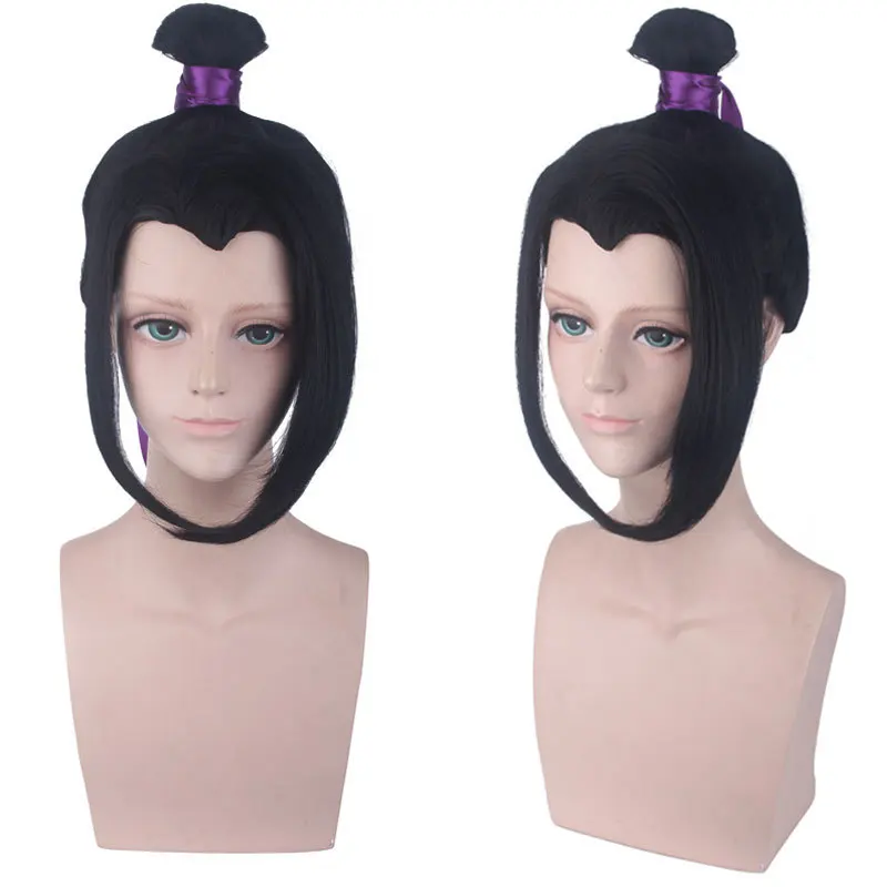 Synthetic Cosplay Wig Ancient Style Black Widow’s Peak Universal Look for Costume Party Anime Fashion Styling