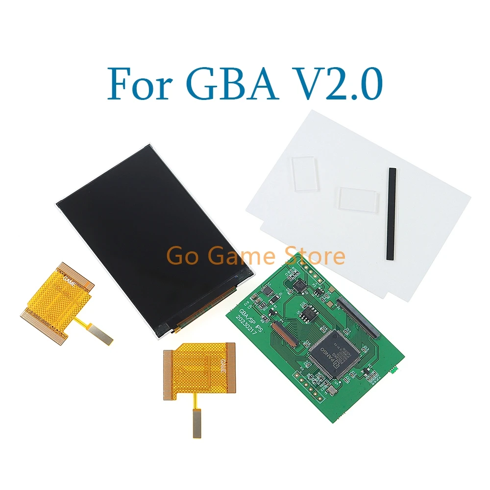 6sets For GBA V2.0 IPS LCD Screen High Brightness Original Size Screen Cut-free Shell For Gameboy Advance Console