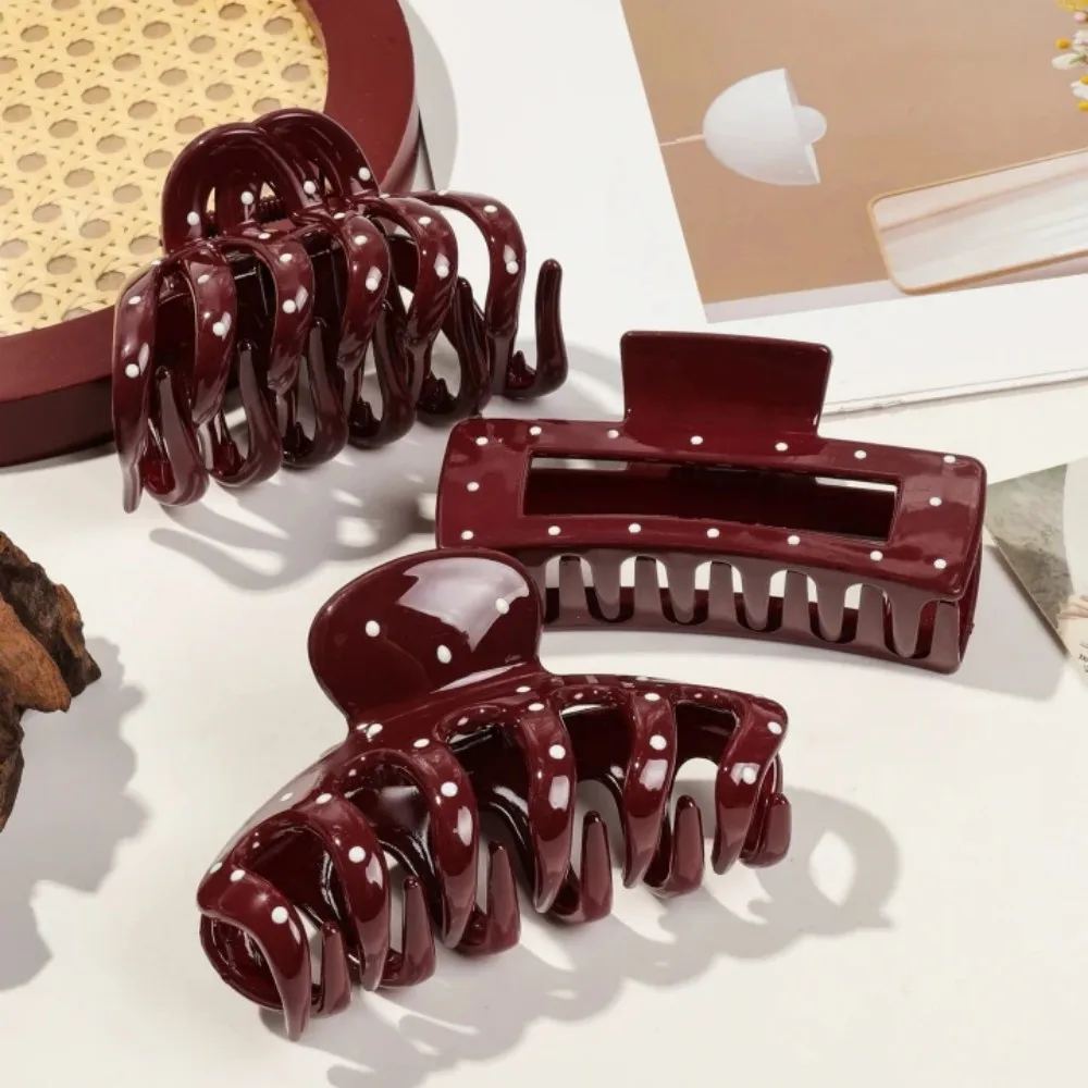 الخريف الشتاء الأحمر البولكا نقطة القوس القرش كليب الفرنسية مشبك شعر مقاطع أناقة إكسسوارات الشعر للنساء الفتيات هدية عيد