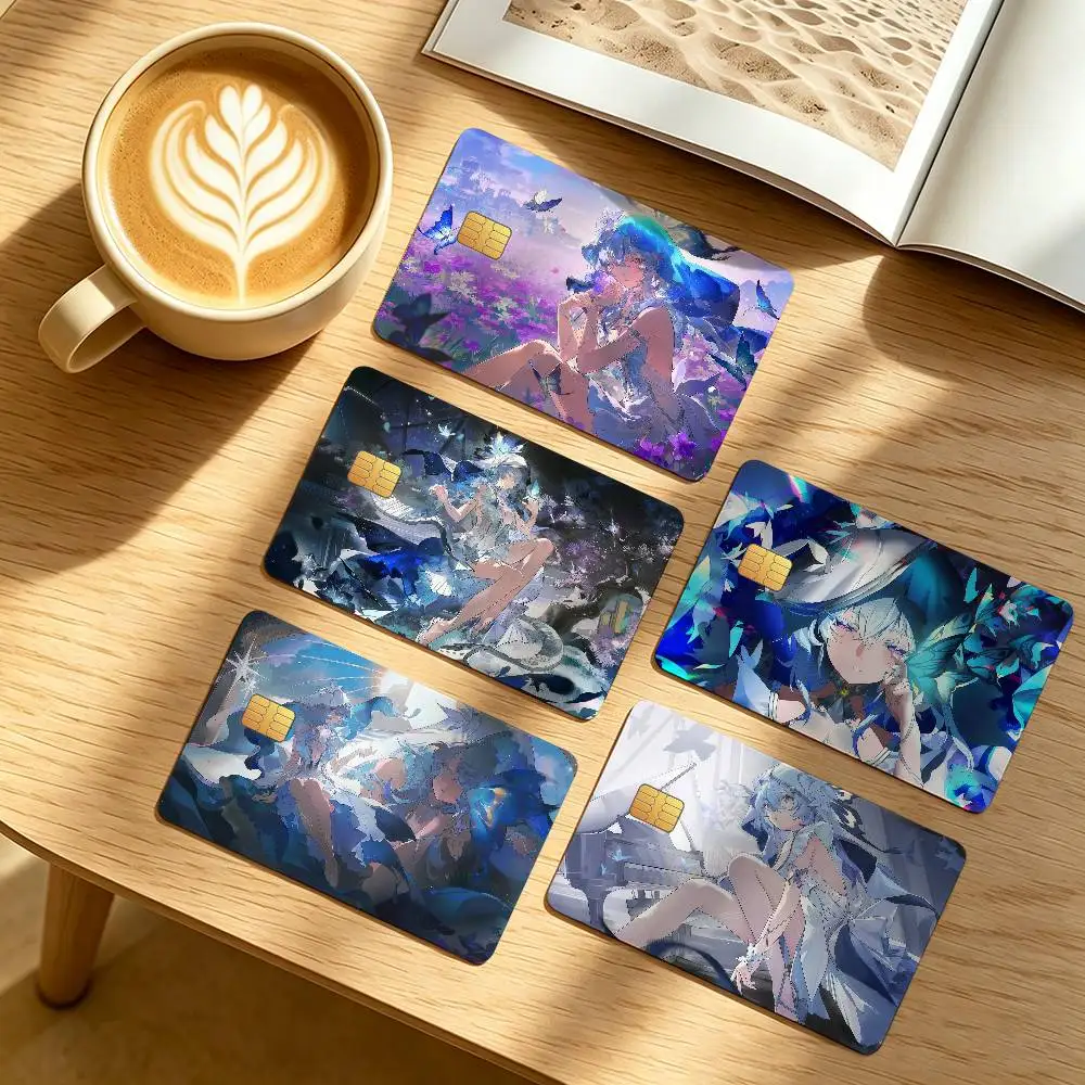 Wuthering Waves The Shorekeeper Credit Card Public Transportation Cards Protective Sticker Waterproof Card Face Decoration 4PCS