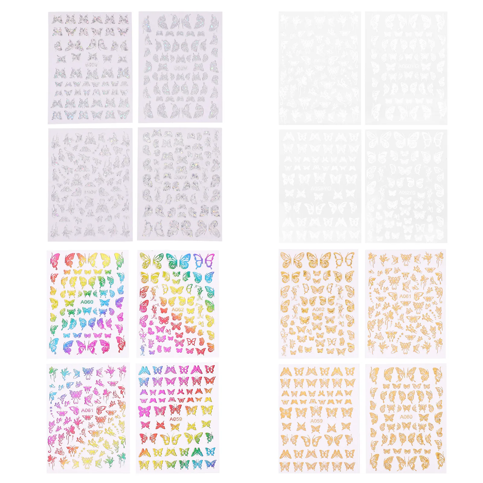 

Наклейки для ногтей «Бабочки», 16 листов, 3D-слайдеры для натуральных и искусственных ногтей, маникюр, DIY, декор для рукоделия, экологичные украшения