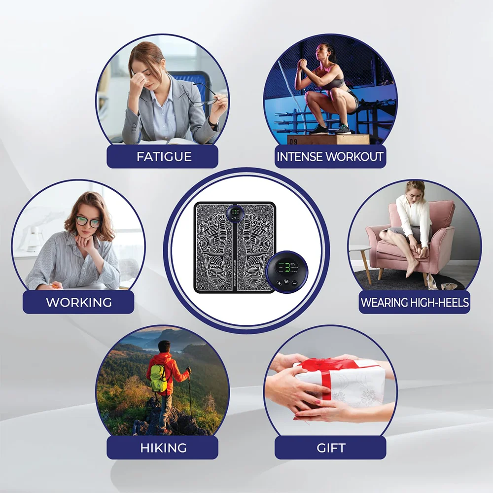 Intelligent Massager EMS Pulse Micro Current Foot Massage Ppad Charging Physical Therapy Foot Massage Pad