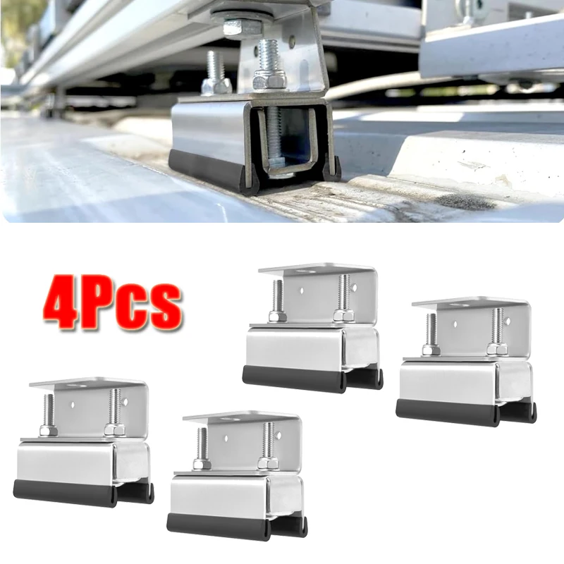 4Pcs RVs Outdoor Modification Accessory Solar Panel Mounting Bracket Stainless Bracket For Camper Van Roof Box Secure Install