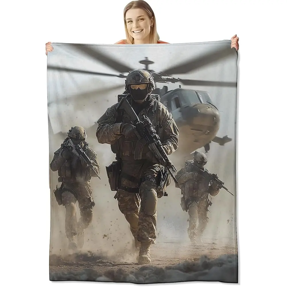 

Army Blanket For Kids Adults, Army Flannel Throw Blanket, Army Decor Lightweight Warm Soft For Sofa Couch Bed Living Room