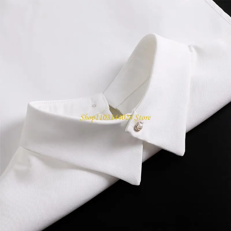 N5KE Elegant Faux Collar Detachable NeckPiece Lapel Collar Layering For Tops Dress Clothing Sweater Enhancer Accessories