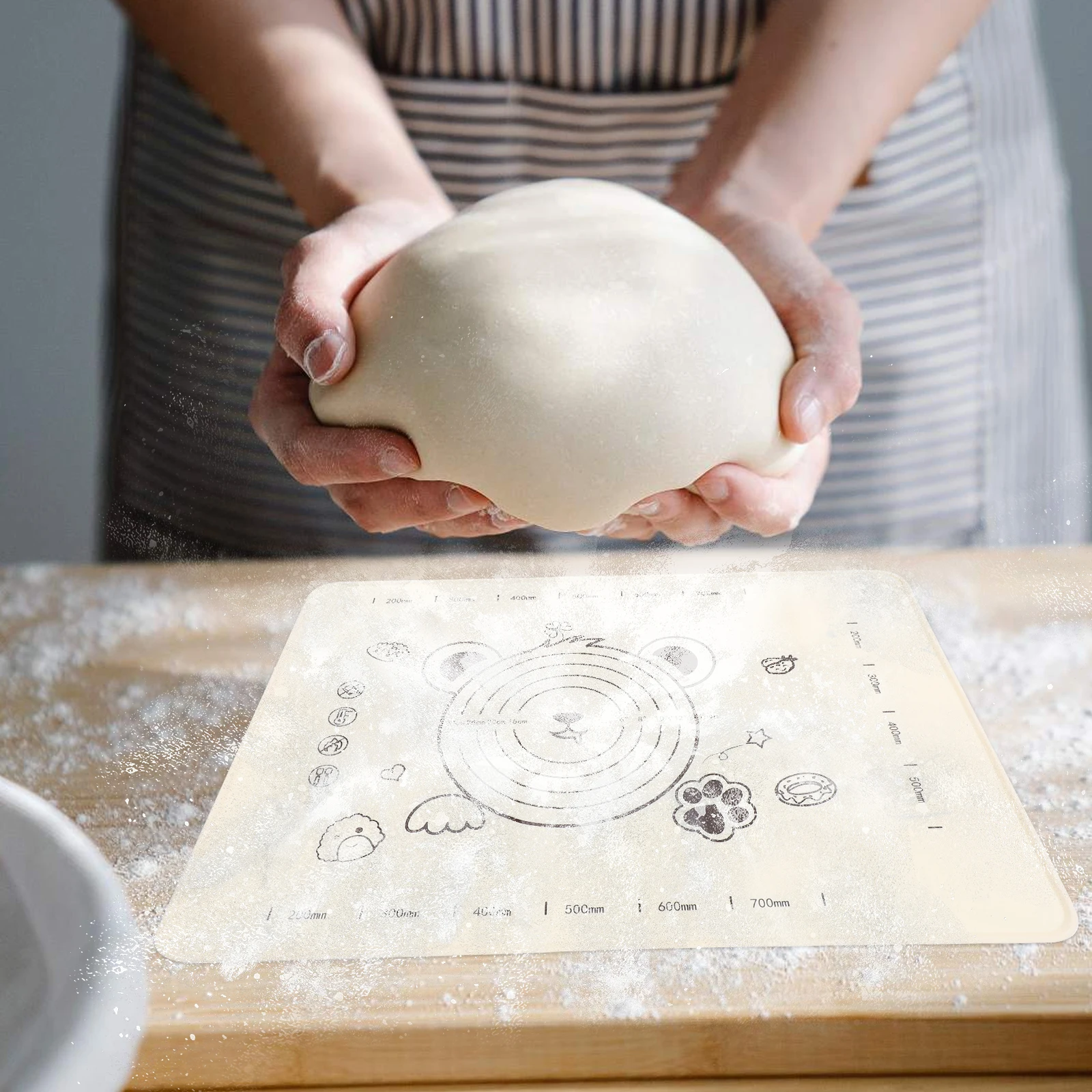 

Kneading Mat Baking for Cakes Multifunction Silicone Heat Resistant Sourdough Bread Silica Gel Boards Reusable Cooking Table