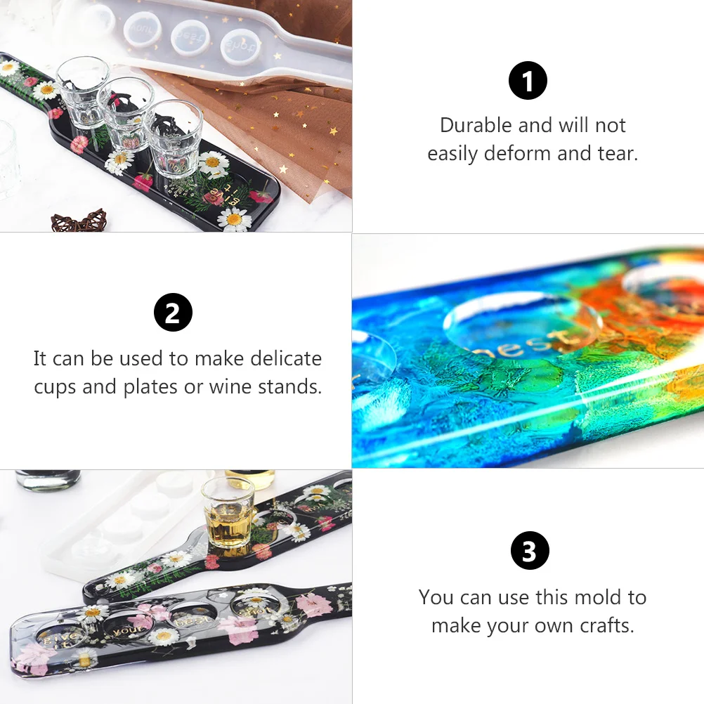 

Premium DIY Epoxy Mold for Wine Glass Trays Silicone Cup Stand Shaped Craft Mold Flexible Reusable Tool DIY Tool