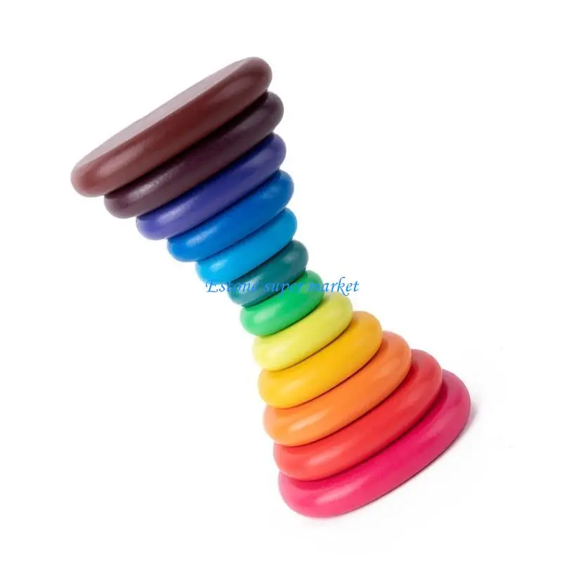090B Cân bằng cầu vồng Phố Gỗ Stacking Stone Tay tọa độ đồ chơi TOPPLE XUỐNG GIỚI THIỆU Trẻ