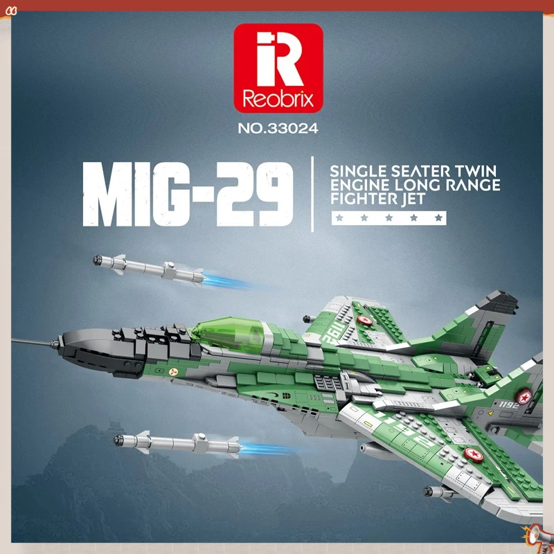 

Конструктор MIG-29 (1290 деталей): Модель военного истребителя для сборки, украшение для рабочего стола, праздничный подарок, детские игрушки