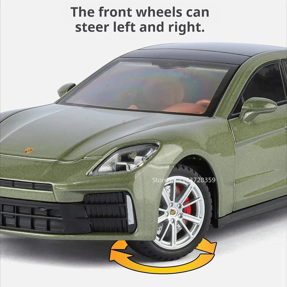 รถของเล่นจำลอง Panamera GTR-R34 ขนาด 1:24 ผลิตจากโลหะ พร้อมระบบกันสะเทือน เสียง แสง ดึงหลังวิ่งได้ ของเล่นรถสปอร์ตซูเปอร์คาร์สำหรับเด็ก