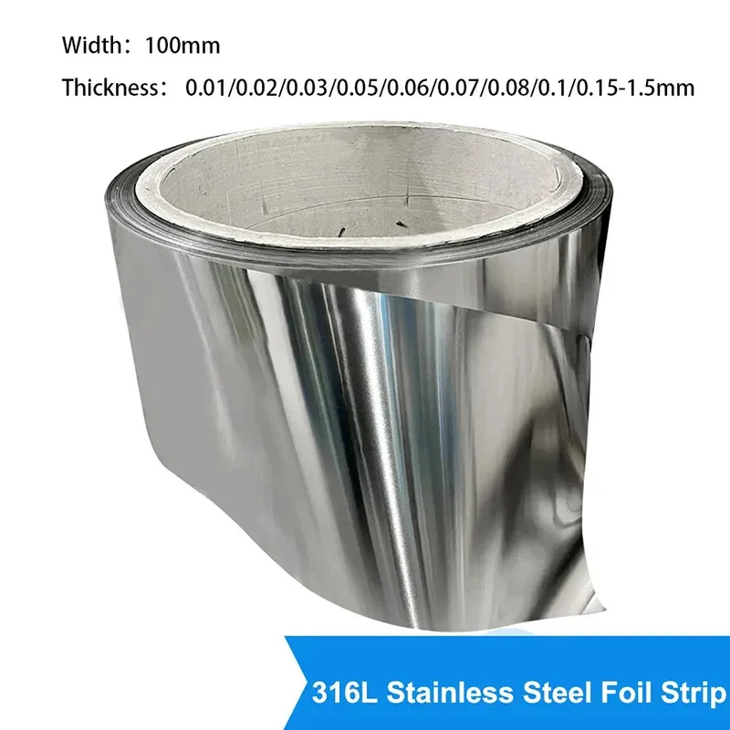 

Ultra Thin 316L Stainless Steel Foil 1 Meter Length 0.01-1mm Thick 100-400mm Wide Precision Metal Strip Sheet
