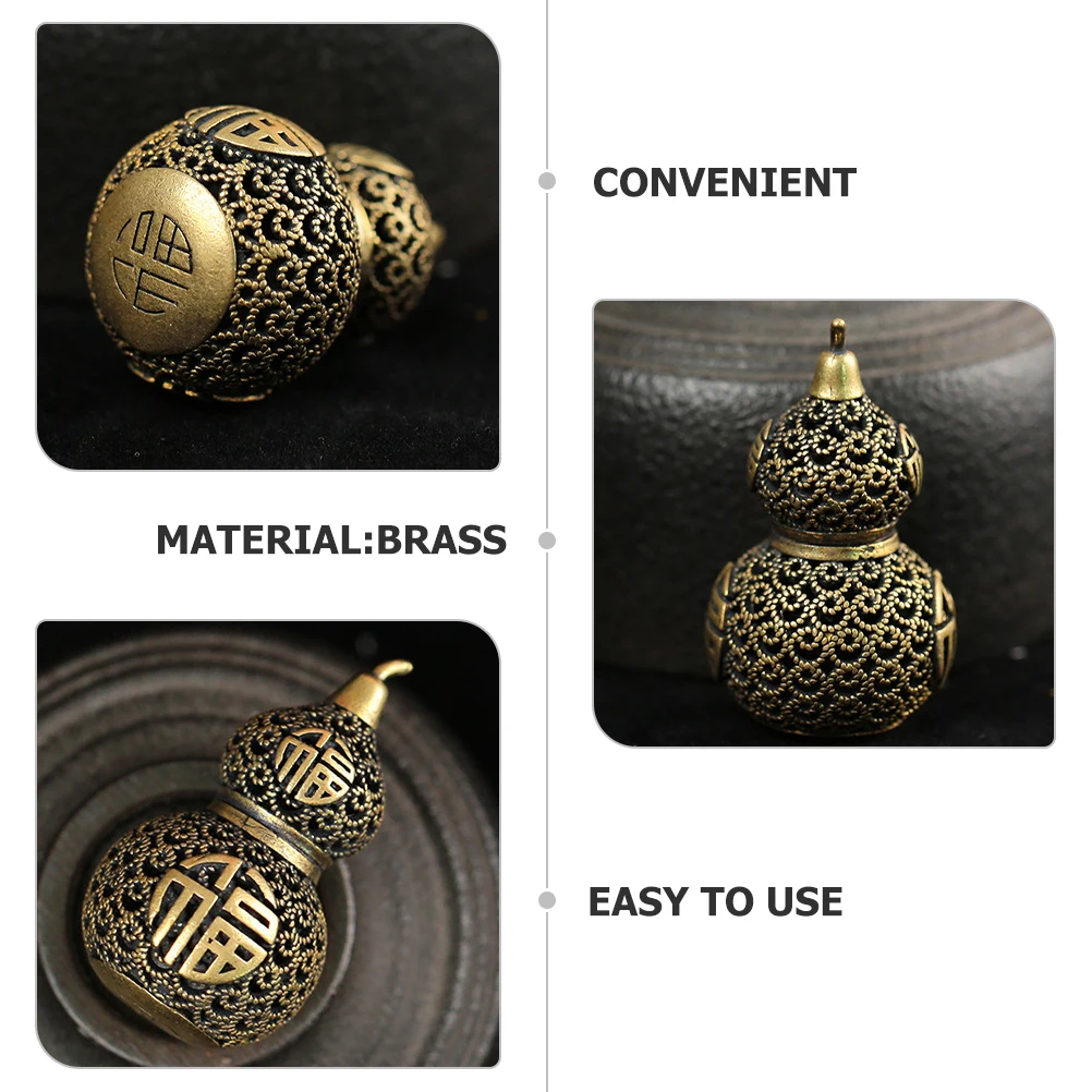 

2pcs Vintage Brass Gourd Keychain Pendants Retro Hanging Gourd Charm Jewelry Making Charms
