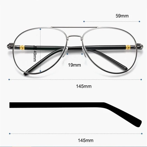 Imagen 2 del producto Gafas de sol fotocromáticas para miopía, gafas graduadas para piloto, gafas de sol ovaladas para hombre, dioptrías de 0-0,5-0,75 a-6,0