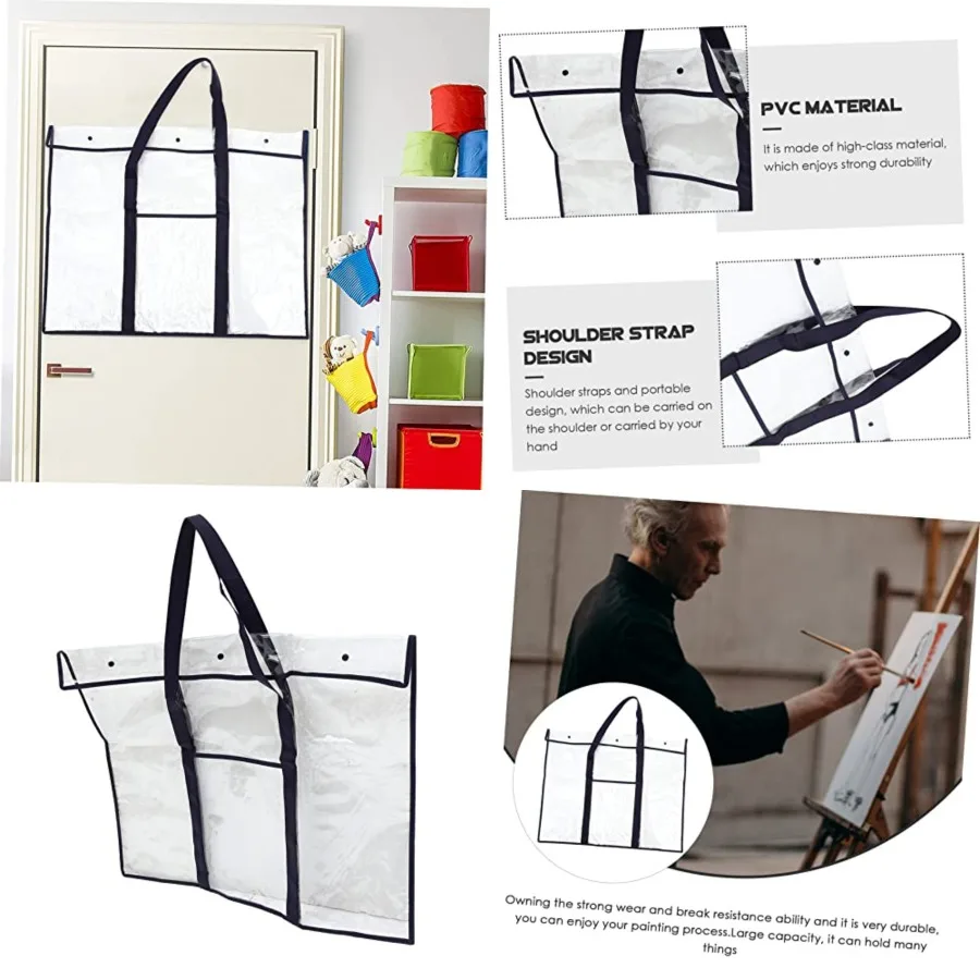 Transparent Storage Bag with Foam Board for Artwork Protection: Ideal for 30x40 Art Portfolio 18x24 Drawing Board Carrier Large