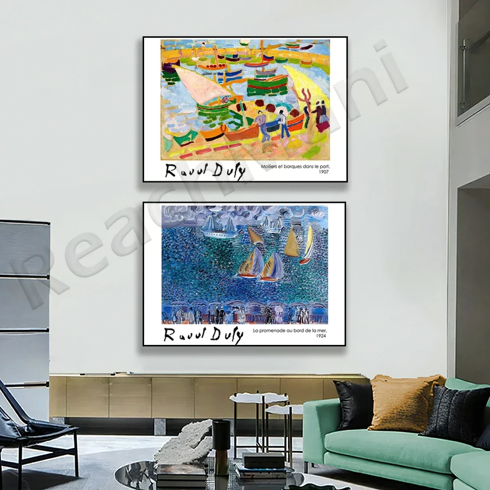 Raoul Dufy Art Prints - Fauvism Art Poster, Impressionist Raoul Dufy Harbour Poster Bacon Surreal Art Print Poster Dufy Art