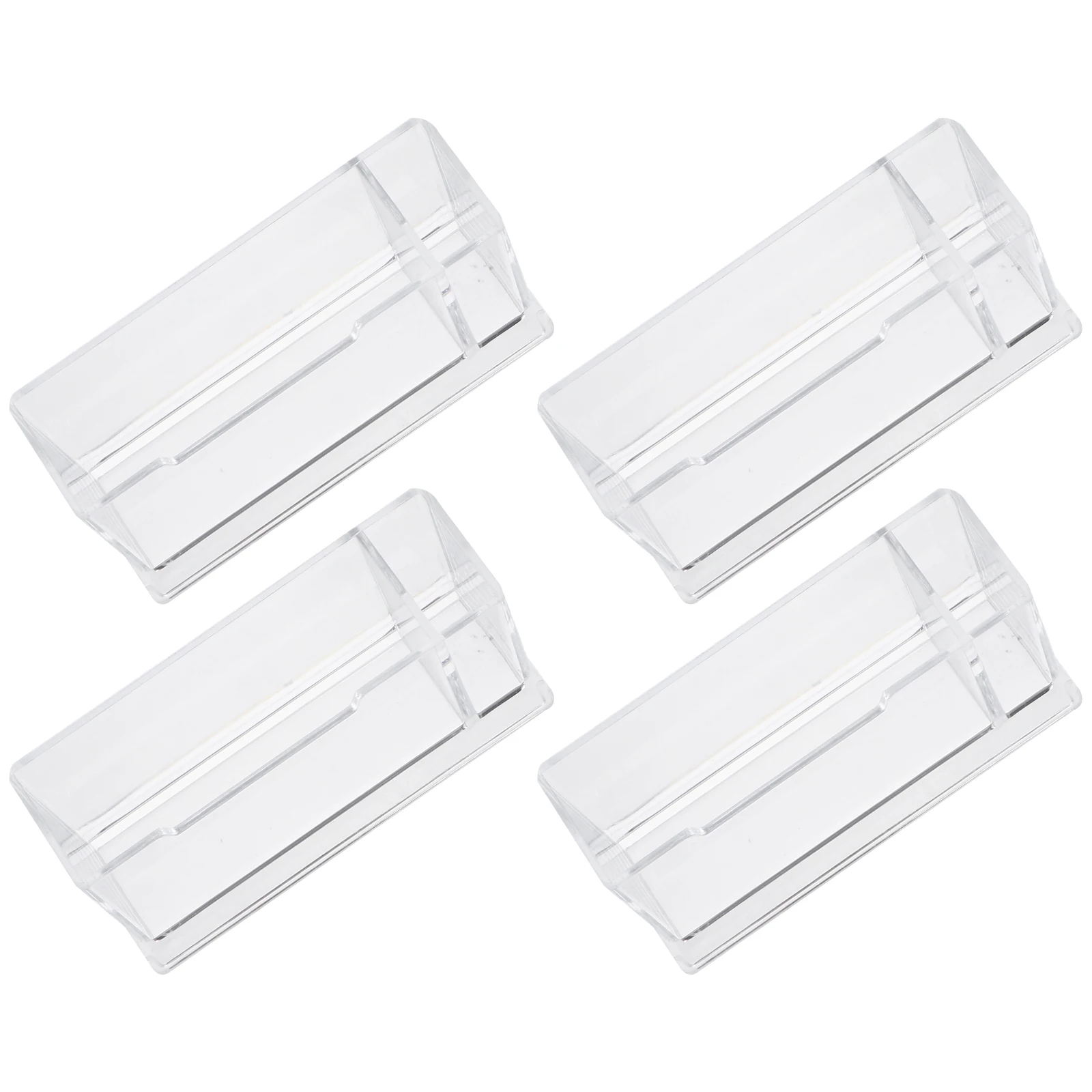 

4 Pcs Business Card Holder Name Holders for Tables Desktop Presentation Cards Display Men and Women