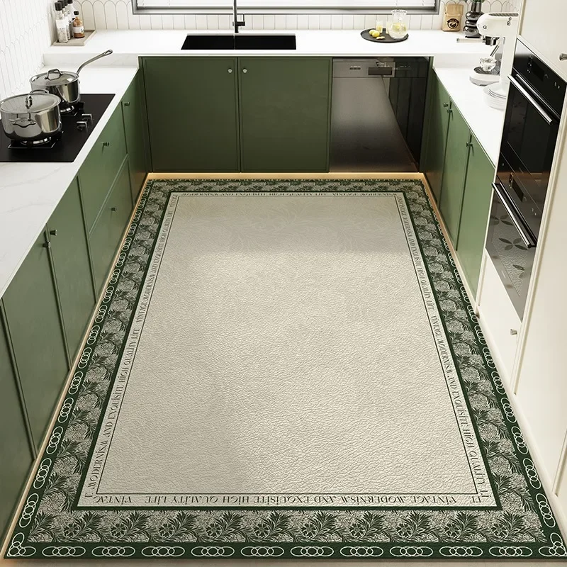 Kitchen Floor Mats Waterproof and Oil-proof PVC Leather Rug Plaid Anti-fouling Easy Clean Soft Balcony Carpet Tapetes Alfombra