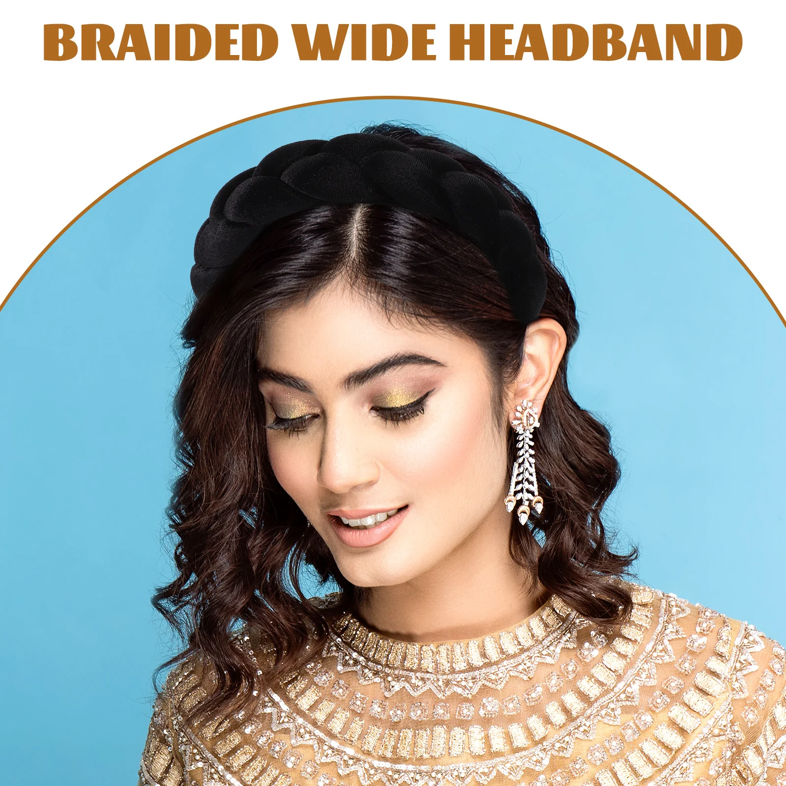 

Braided Headband For Women Wide Padded Hair Hoop Decorative Fabric Headbands Lightweight Durable Comfortable Party