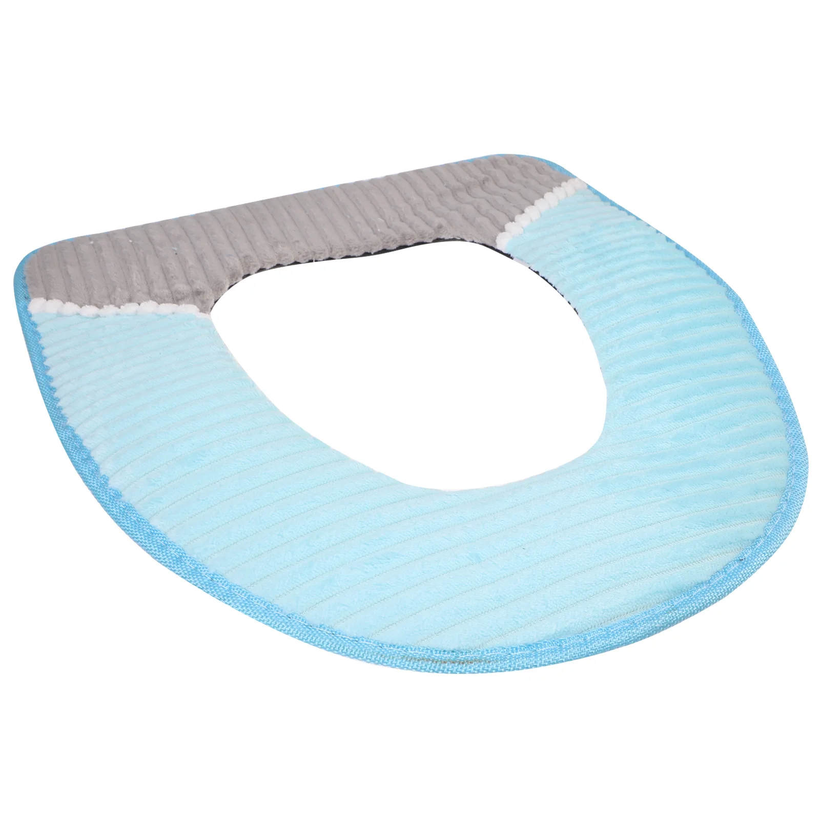 

Corduroy Toilet Seat Cover Winter Warm Thickened Cushion Home Portable Foldable Waterproof Soft Pad Sky Blue
