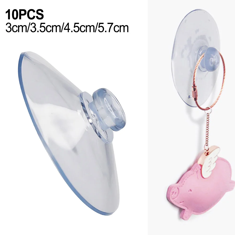 10 pezzi ventose in PVC trasparente ganci per cappelli per asciugamani appendiabiti per ganci da parete a battente in vetro per cucina e bagno