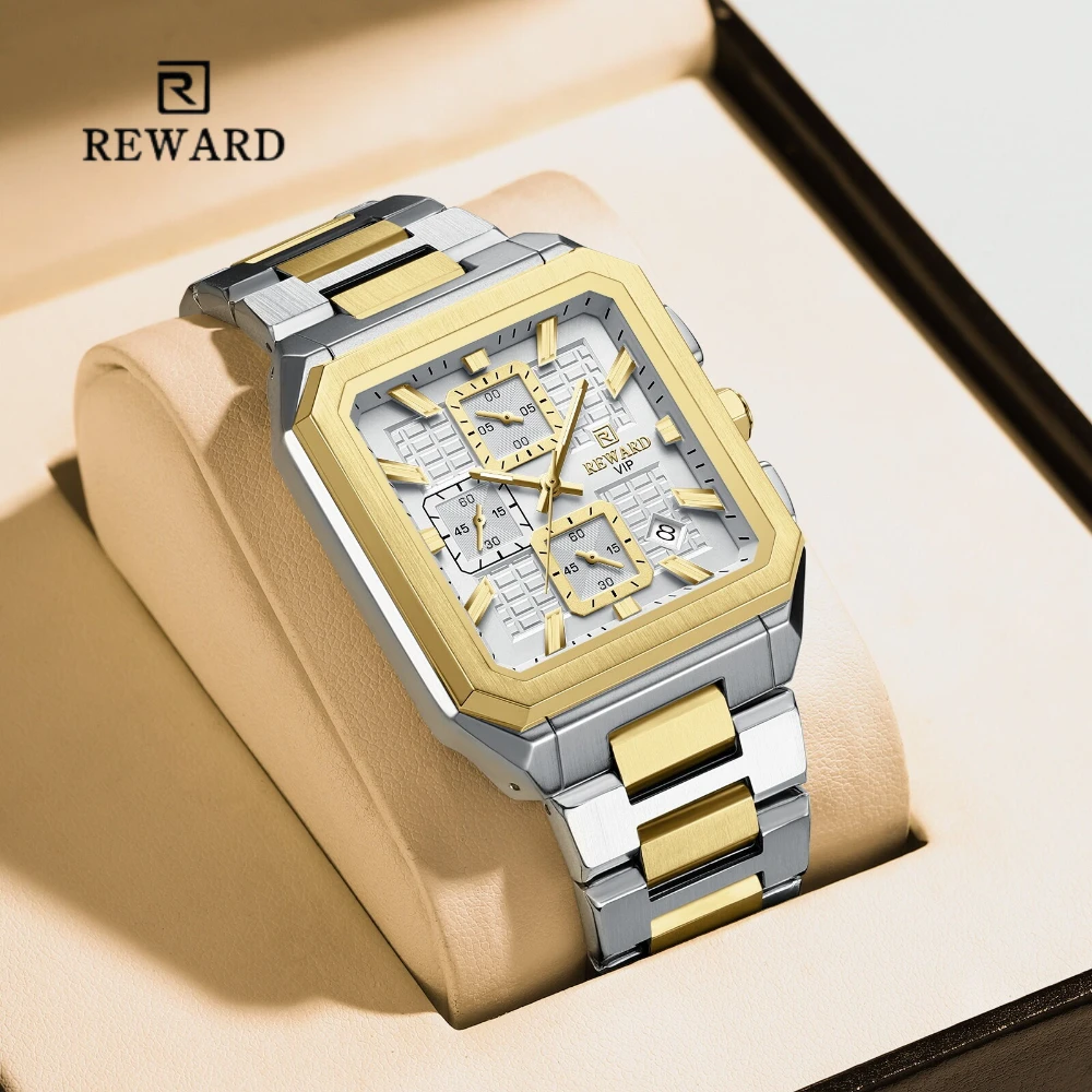 

Reward 813149M Luxury Quartz Square Watch Waterproof Calendar Luminous Chronograph Watches for Men Montres Hommes Reloj Hombre