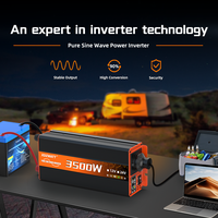 Pure Sine Wave Inverter DC 12V to AC 220V 50HZ EU socket 3500W LED Voltmeter Converter Transformer