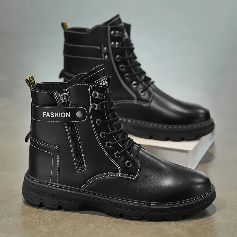 Men's Shoes Autumn Outdoor Mountaineering Safety Shoes Work Clothes Boots Men's Motorcycle Sports Trendy Shoes Men