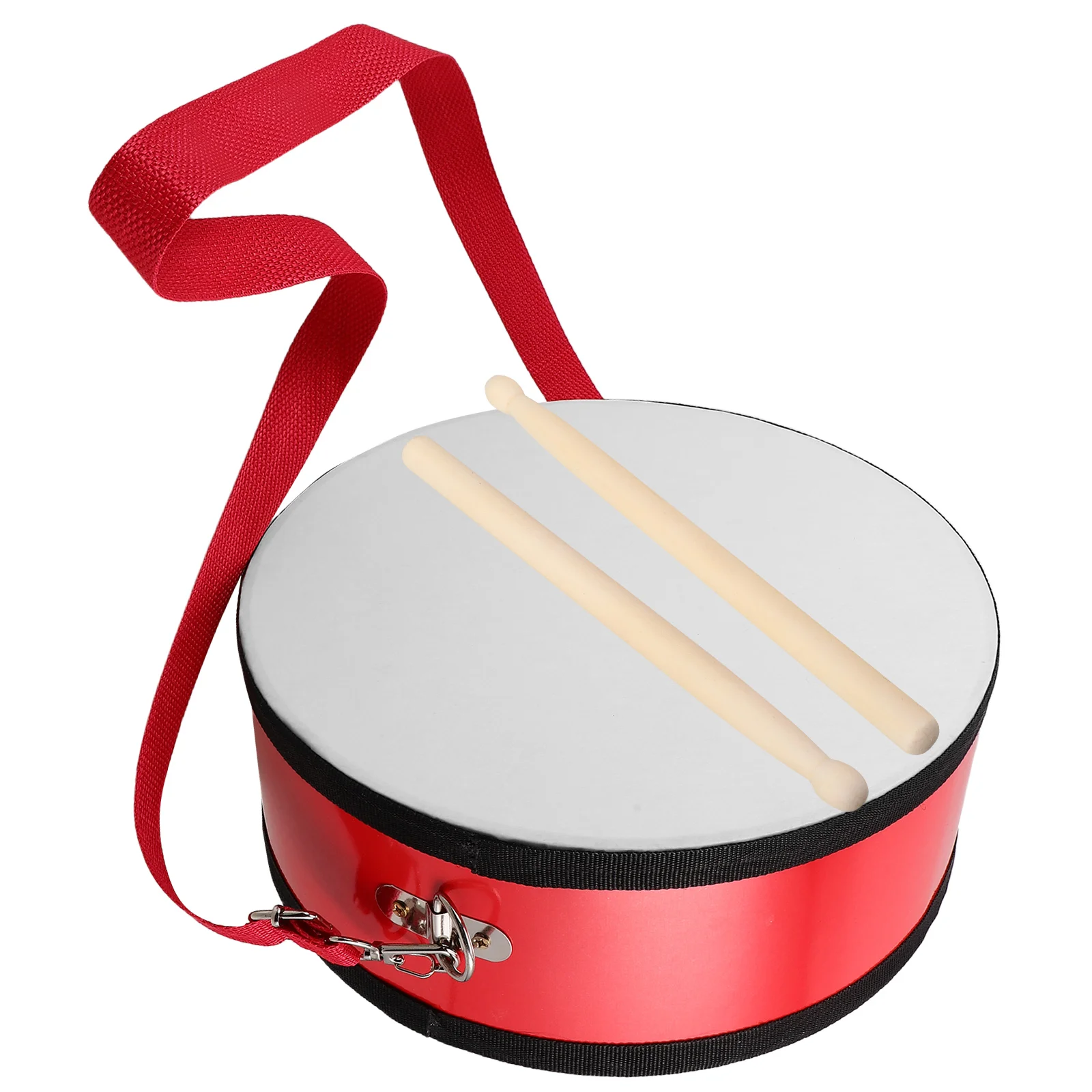 

1Set Children Marching Drum Red 10In Snare Drum with Neck Strap - Lightweight Educational Percussion for School Music Practice
