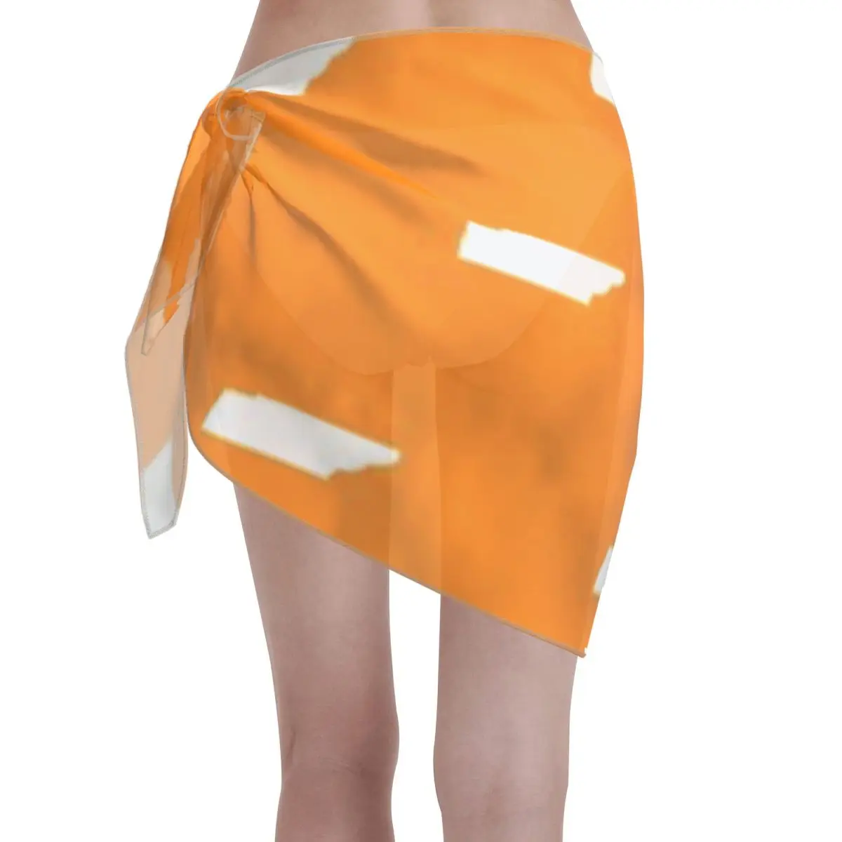 Promotion Tennessee Orange Small Print Women's Beach Wrap SkirtSummer Holiday Trip Beach Vacation Skirt