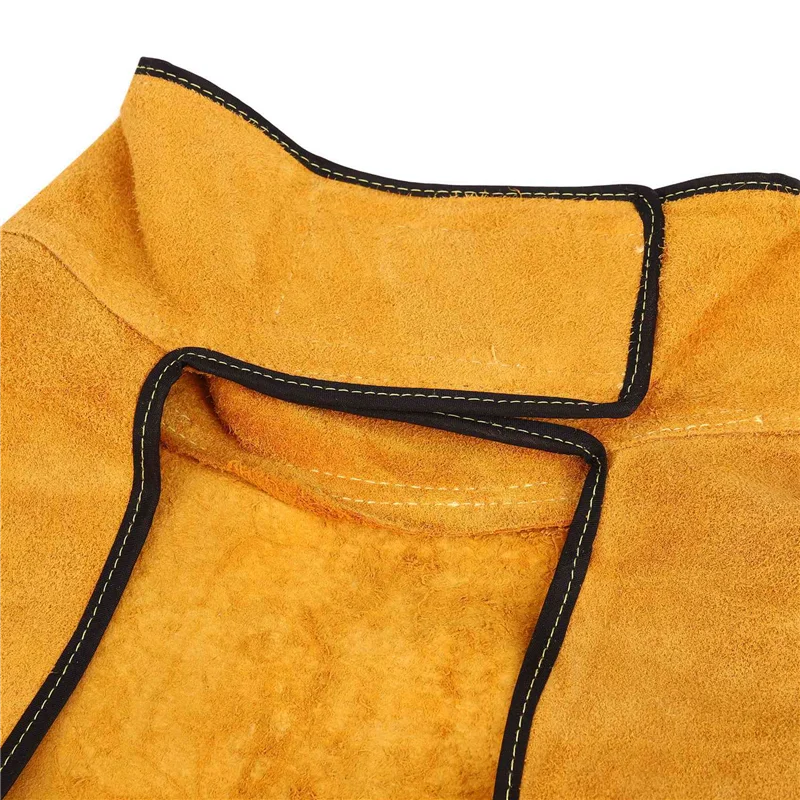 -ABHW 5Pcs 120Cm Welding Apron Flame Retardant Long Sleeve Welder Protective Clothing Split Leather Fire-Resistant