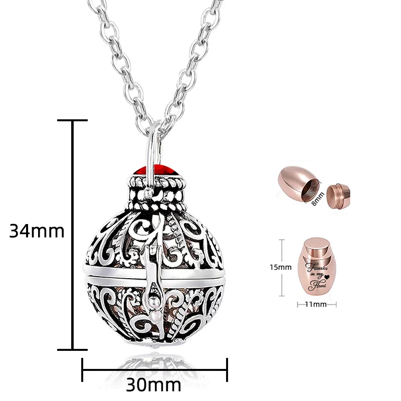Женская круглая урна, Женская винтажная декоративная подвеска с полым цветком для кремации