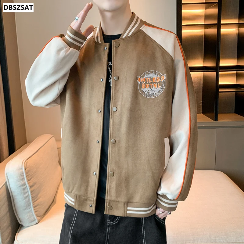 2023 New Spring Autumn Men Baseball Jacket Stand Collar Korean Style Casual Jackets And Coats Male Slim Fit Bomber Jacket