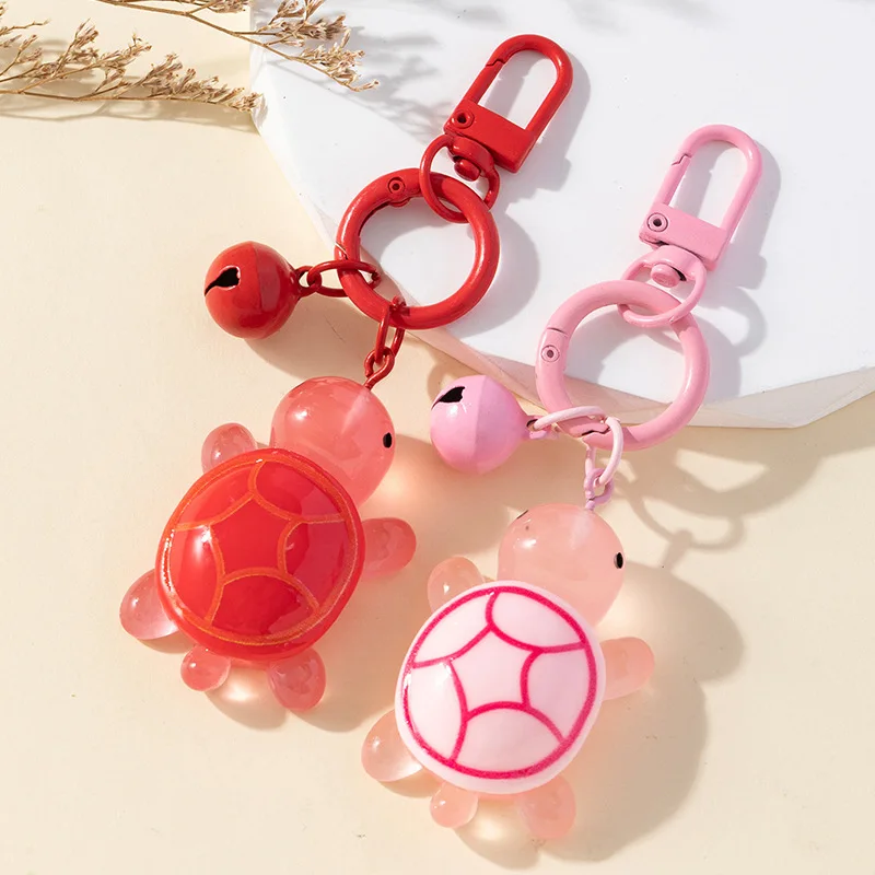 Creative Cartoon Luminous Turtle Keychains Cute Marine Animal Souvenir Pendant Keyring for Women Men Couple Bag Car Accessories