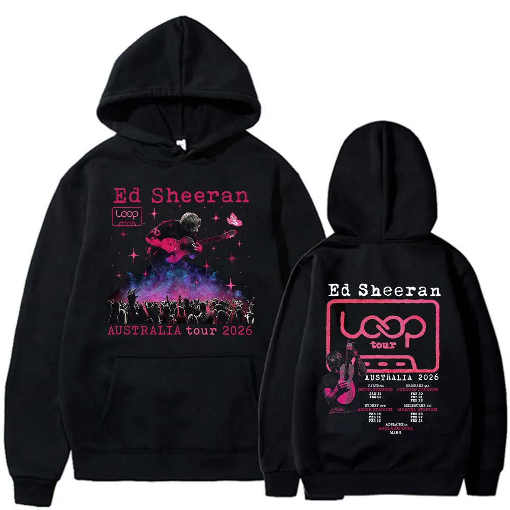 Ed Sheeran Loop Tour Australia 2026 Tour Merch Hoodies Men Women Clothing Fleece Sweatshirt Fashion Hip Hop Long Sleeve Pullover