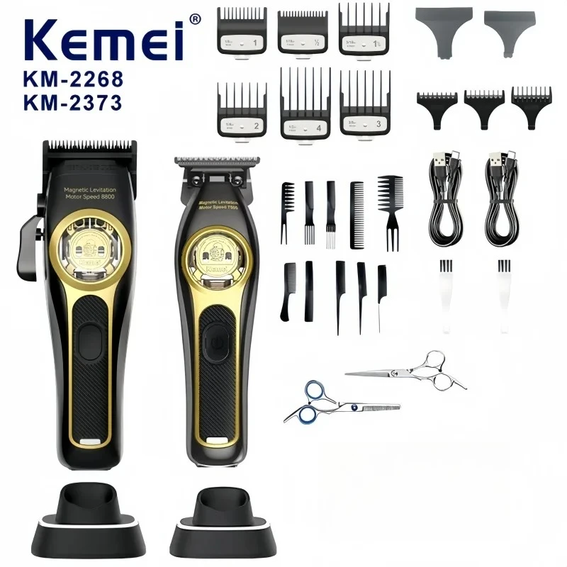 Kemei KM-2268 KM-2373 Professionele Elektrische Haarkapper, UV-gecoate behuizing, USB-opladen, Salon Styling Kemei Trimmer